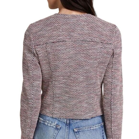 Theory Ualana Z Beacon Tweed Jacket Zip Semi-Crop Size 6 - Picture 3 of 10